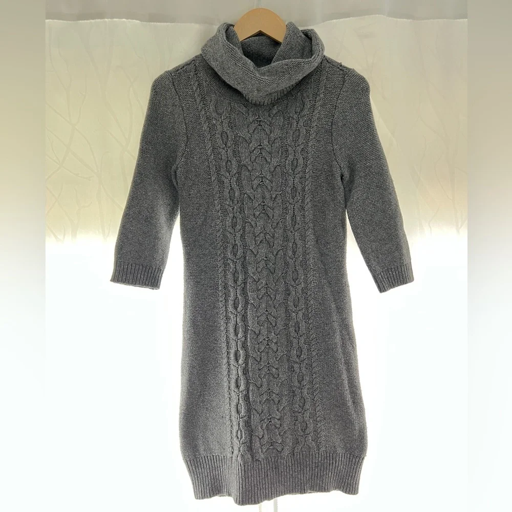 Tommy Hilfiger 3/4 Sleeved Cowl Turtleneck Sweater Dress S/P - Picture 3 of 9
